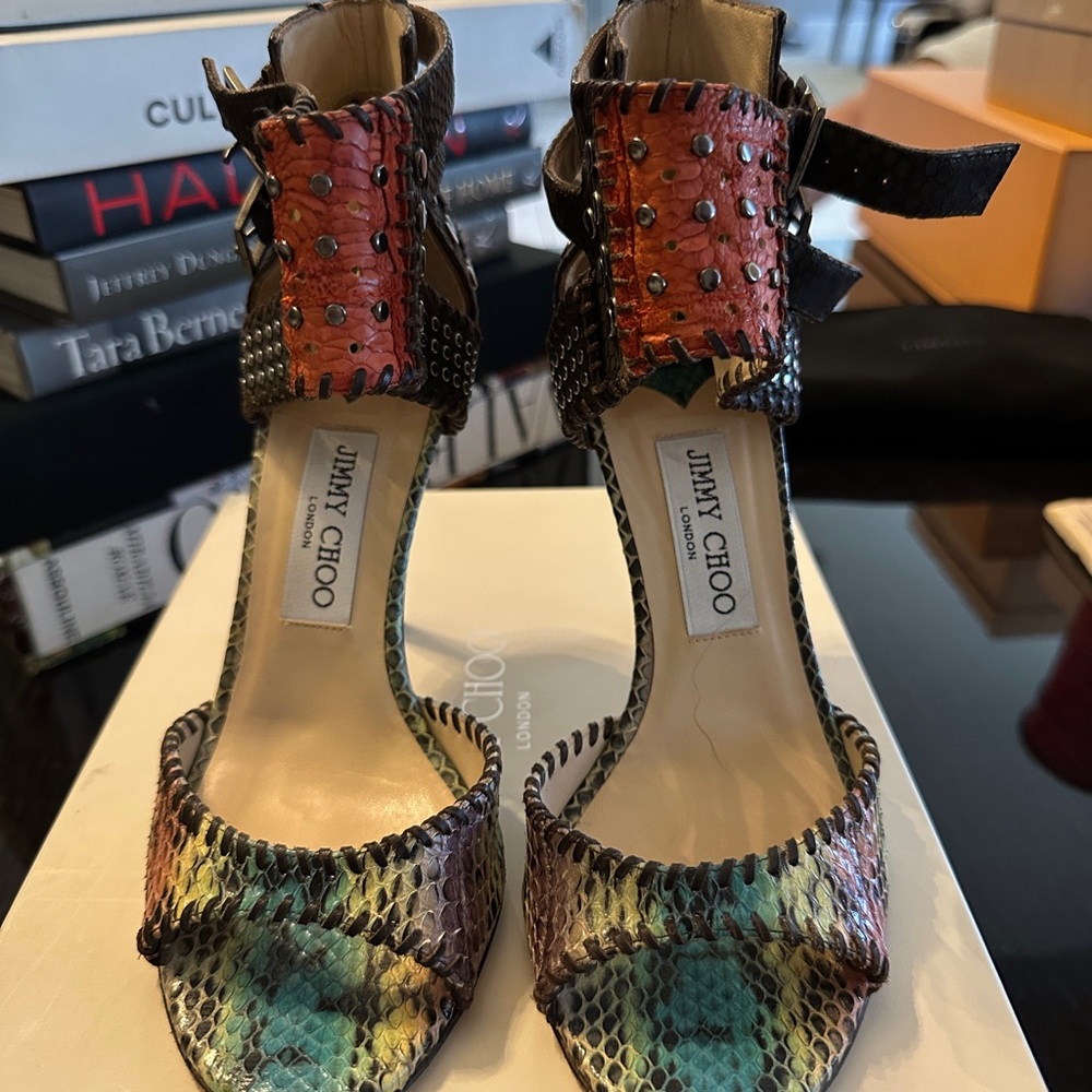 Jimmy Choo Multicolor Snakeskin Heels